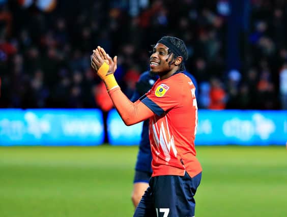 Pelly-Ruddock Mpanzu is on the bench for the Hatters at Grimsby this evening