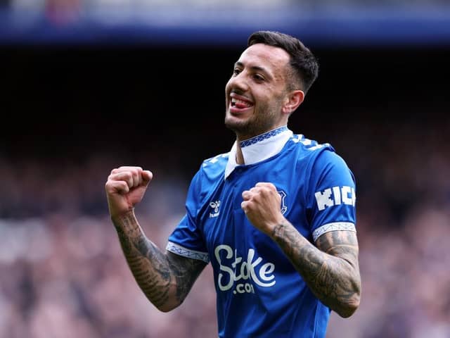 Everton winger Dwight McNeil celebrates scoring against Nottingham Forest recently - pic: Alex Livesey/Getty Images