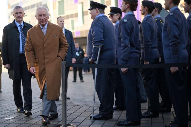 Britain's King Charles III visits Luton Town Hall (Photo by DANIEL LEAL/POOL/AFP via Getty Images)