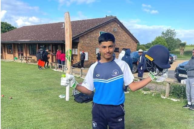 Mustafa Haroon scored 103 not out for Beds U14s