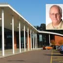 Central Bedfordshire Council's head office and inset, Councillor John Gurney