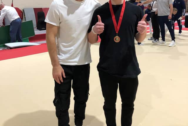 Proud moment for gymnast Riley Robertson-Browne - meeting his hero, Olympic gold medallist Max Whitlock