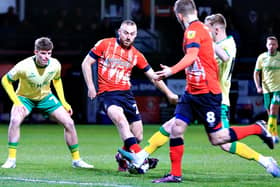 Town midfielder Allan Campbell on the ball for the Hatters in midweek