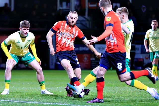 Town midfielder Allan Campbell on the ball for the Hatters in midweek