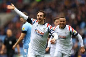 Defender Tom Lockyer celebrates putting Luton in front at Coventry
