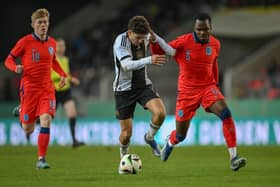 Nelson Abbey in action for England U20s against Germany U20s last year - pic: Christian Kaspar-Bartke/Getty Images for DFB
