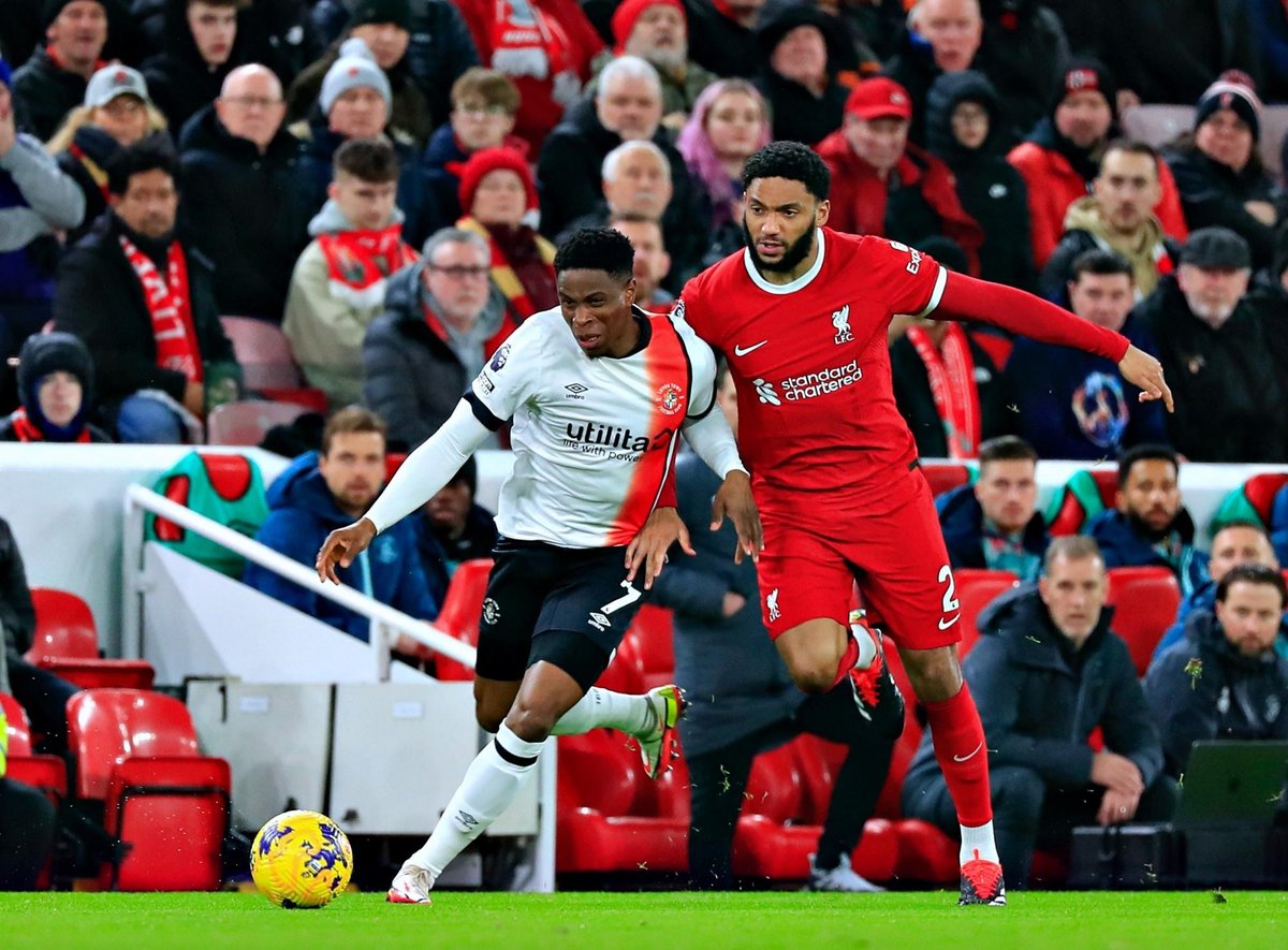 Hatters wingback Ogbene felt he saw waves of sound during raucous Anfield atmosphere