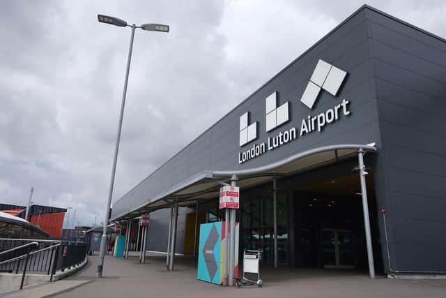 The entrance to London Luton Airport. (Photo by Richard Heathcote/Getty Images)