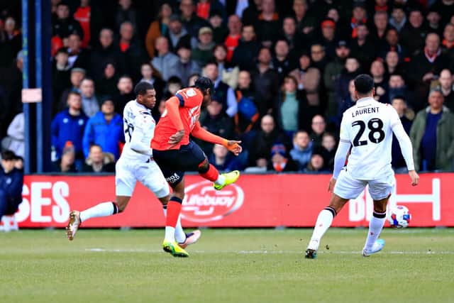 Pelly-Ruddock Mpanzu fires home the only goal of the game against Stoke this afternoon