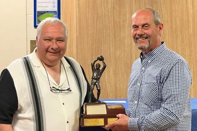 Club Person of the Year Peter Bottom (right) with Blues chair Andrew Madaras