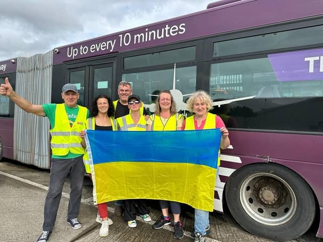 The buses were donated by the Go-Ahead Group and driven across Europe to Ukraine