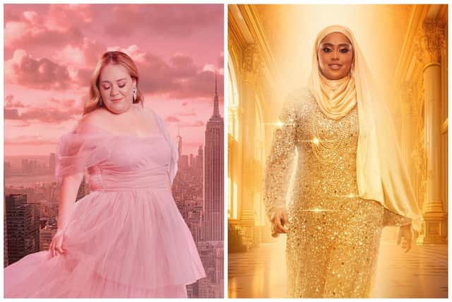 L: Adele Prattley, warehouse desk clerk from Lidl’s Luton RDC and R: Shakira Khan from Lidl Luton slays in the advert for Lidl’s Suddenly Madame Glamour