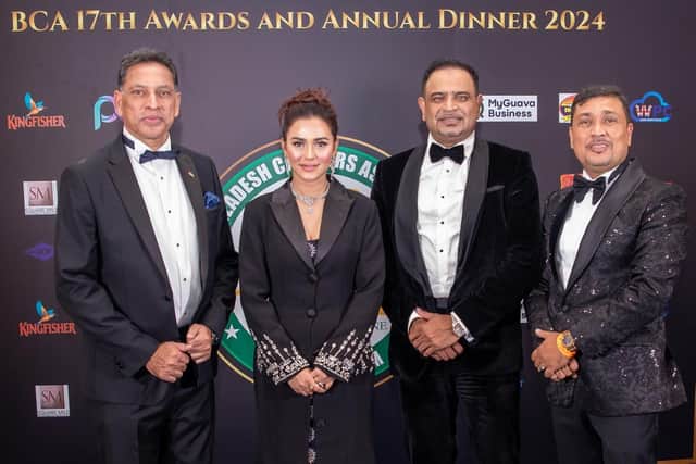 Mitu Chowdhury - Secretary General, Nusrat Faria famous Bangladeshi actress and model, Oli Khan MBE President of BCA and Tipu Rahman - Chief Treasurer.