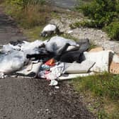 Mass fly-tipping on a road leading into the reserve. Picture: Tony Margiocchi