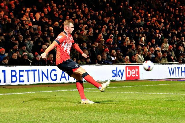 Early set-piece was almost turned in to give Luton the lead, before his terrific free kick nearly put the Hatters ahead, tipped on to the bar by City keeper Gunn. Put in a real shift on the right hand side for the Hatters throughout the 90 minutes, showing great energy to get up and down the flank.