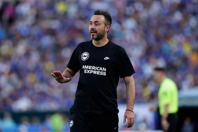 Head Coach Roberto de Zerbi of Brighton & Hove Albion directs his team during the first half of the pre-season friendly against the Chelsea at Lincoln Financial Field last month. (Photo by Adam Hunger/Getty Images)