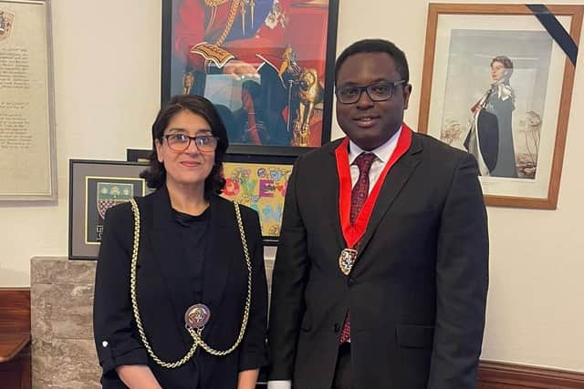 Luton's new mayor Tahmina Saleem and deputy mayor Babatunde Ajisola