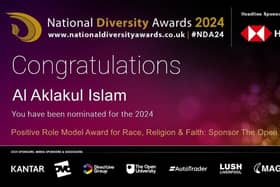Ali Aklakul Islam has been nominated for the National Diversity Award 2024.