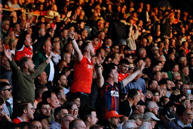 Luton fans sing their hearts out against Huddersfield on Friday night