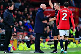 Erik ten Hag saw yellow during Manchester United's 1-0 win over Luton in November - pic: Liam Smith