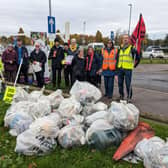 Stopsley Striders litter picking with Kevin Poulton from ABCD-in-Luton