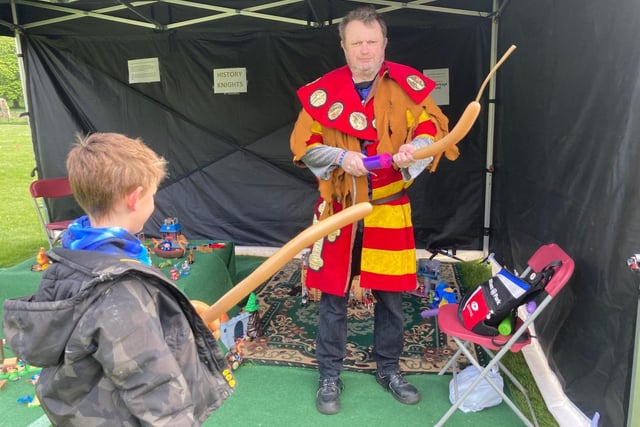 Learning the art of the crossbow at Luton's St George's Day event
