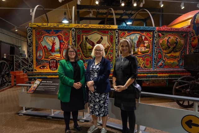 Rachel Hopkins MP with Museums Minister Baroness Twycross and CEO of The Culture Trust Marie Kirbyshaw