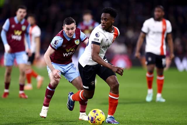 Sambi Lokonga during Luton's 1-1 draw against Burnley recently - pic: Naomi Baker/Getty Images