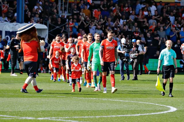 Luton players walk out against Nottingham Forest recently