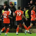 Tahith Chong celebrates scoring against Liverpool - pic: JUSTIN TALLIS/AFP via Getty Images