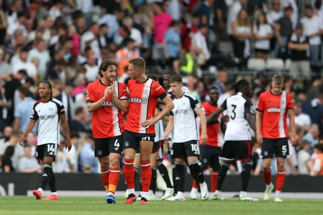 Luton duo Tom Lockyer and Cauley Woodrow reflect on defeat to Fulham at Craven Cottage - pic: Steve Bardens/Getty Images