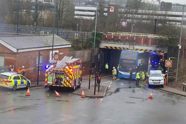 Emergency services at the scene. PIC: Keith Hartley