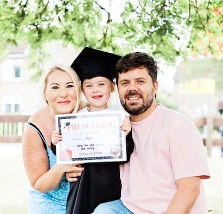 One of the youngsters who 'graduated' with his parents