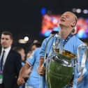 Erling Haaland celebrates winning the Champions League with Manchester City this season - pic: FRANCK FIFE/AFP via Getty Images