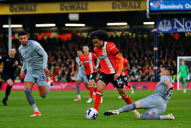 Tahith Chong bursts forward against Everton last night - pic: Liam Smith