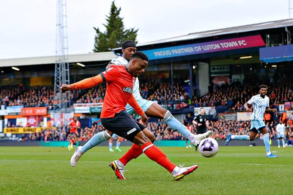 Chiedozie Ogbene isn't expected to be back for the Hatters tomorrow - pic: Liam Smith