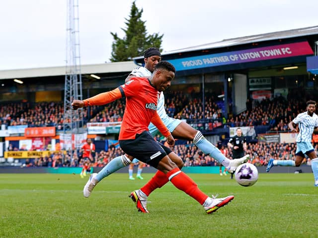Chiedozie Ogbene isn't expected to be back for the Hatters tomorrow - pic: Liam Smith