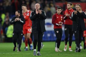 Wales' head coach Rob Page applauds the supporters after beating Croatia 2-1 - pic: ADRIAN DENNIS/AFP via Getty Images