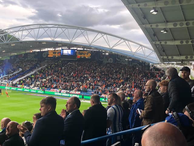 The Hatters fans at Huddersfield