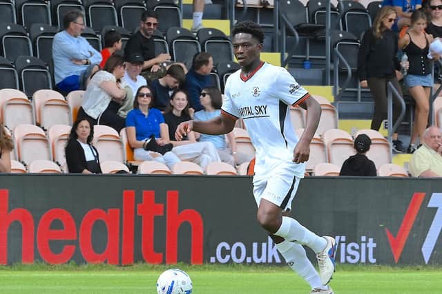 Christian Chigozie on the ball for Luton during pre-season - pic: Andy Fitzsimons