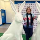 Beverley with the bare hares. Picture: The Mall Luton