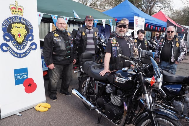 Bikers from the Royal British Legion attended the event, with their patches, poppy pins and bikes in tow