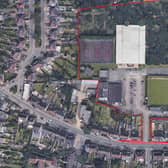 The approximate site boundary of the plans