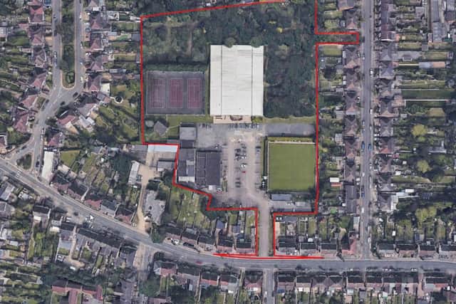 The approximate site boundary of the plans