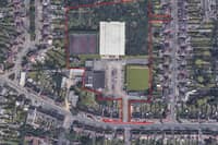The approximate site boundary of the plans