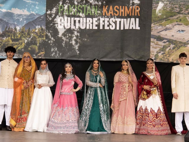 Models on the catwalk with outfits from Bliss Boutique and Memsaab. Style and make-up by Shamzy Beauty and Noreen Hair and Make-up studio.