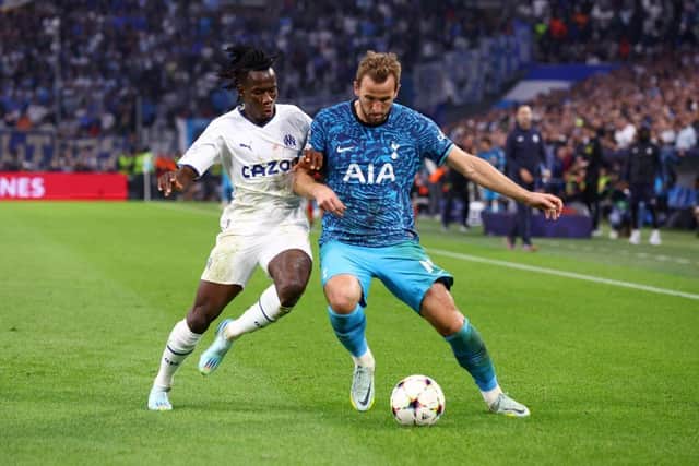 Issa Kabore challenges Harry Kane during Marseille's Champions League clash against Tottenham Hotspur last season - pic: Clive Rose/Getty Images
