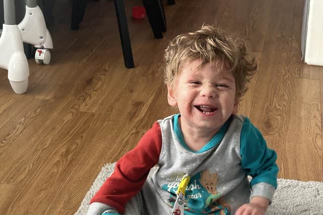 Tommy is now  22 months old and thriving. Pic: Lauren Beckett / SWNS