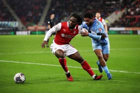 Fred Onyedinma in action for Rotherham United against Coventry City - pic: Jess Hornby/Getty Images