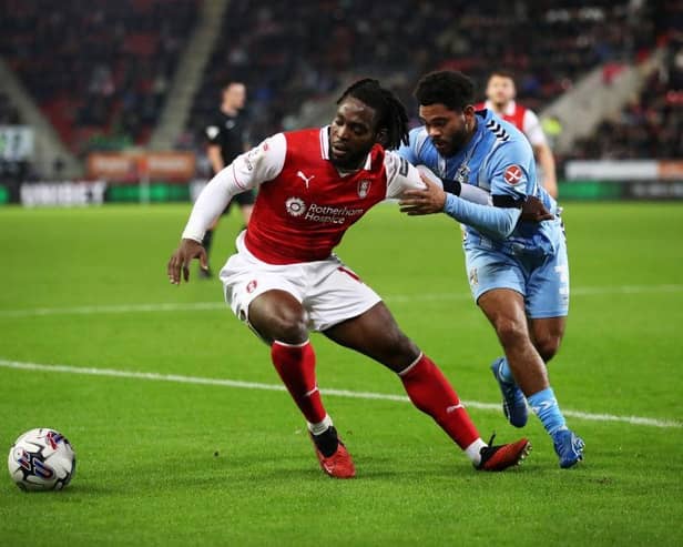 Fred Onyedinma in action for Rotherham United against Coventry City - pic: Jess Hornby/Getty Images